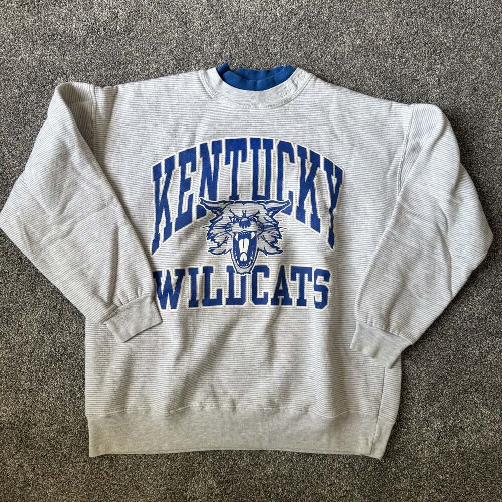 Vintage Dodger Kentucky Wildcats Double Collar Striped Sweatshirt